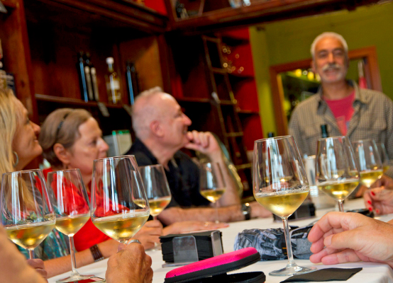 People drinking wine in Valencia